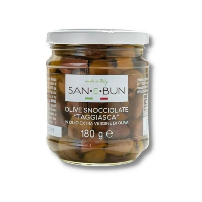 Oliwki w oliwie z oliwek Taggiasca w szklanym słoiku