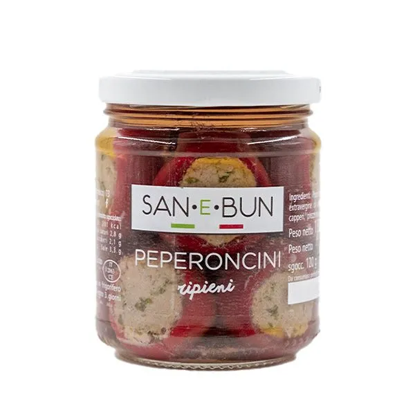 Papryczki nadziewane w szklanym słoiku