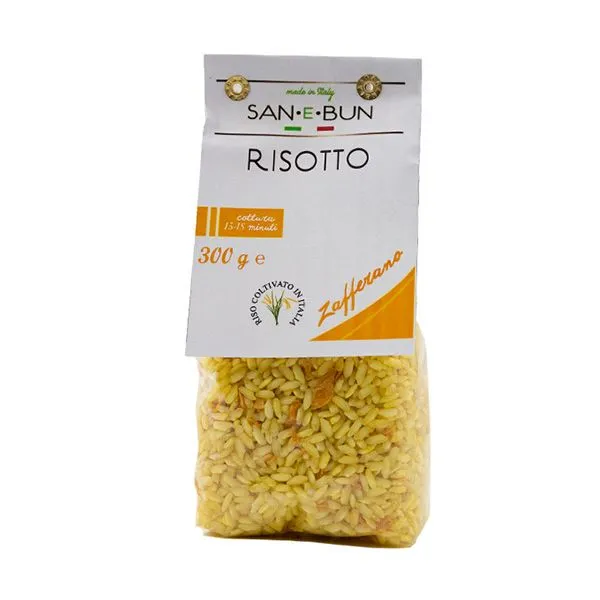 Risotto szafranowe z dodatkiem cebuli i kurkumy w foliowym opakowaniu