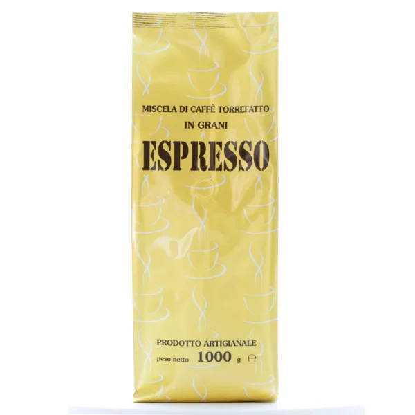 Kawa Caffè Barale Espresso 1kg — przód paczki próżniowej, włoska kawa ziarnista z Cuneo