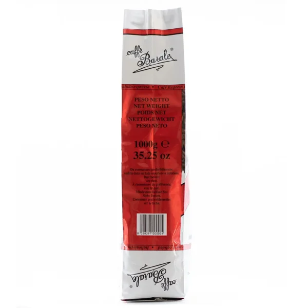 Kawa Caffè Barale Quality Red 1kg — drugi bok paczki, palarnia rodzinna Caffè Barale